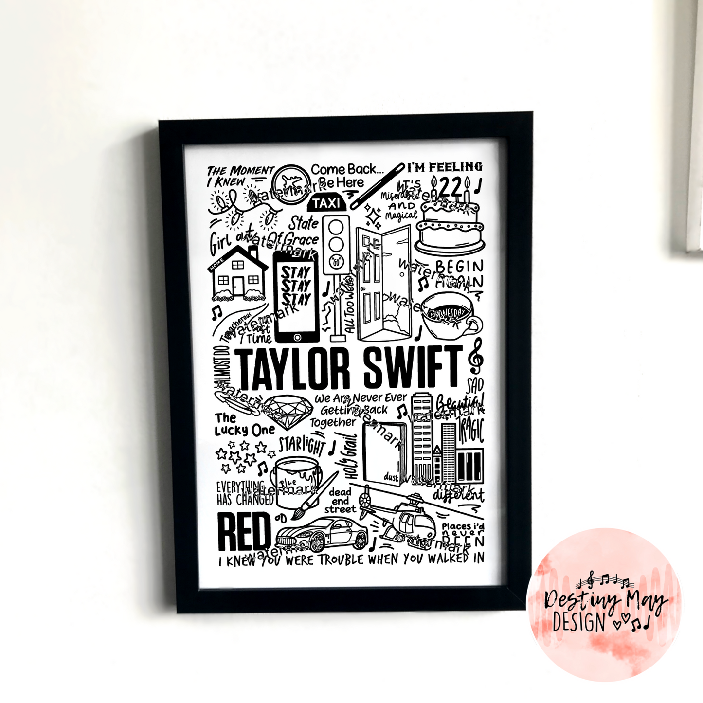 Imprimé rouge de Taylor Swift