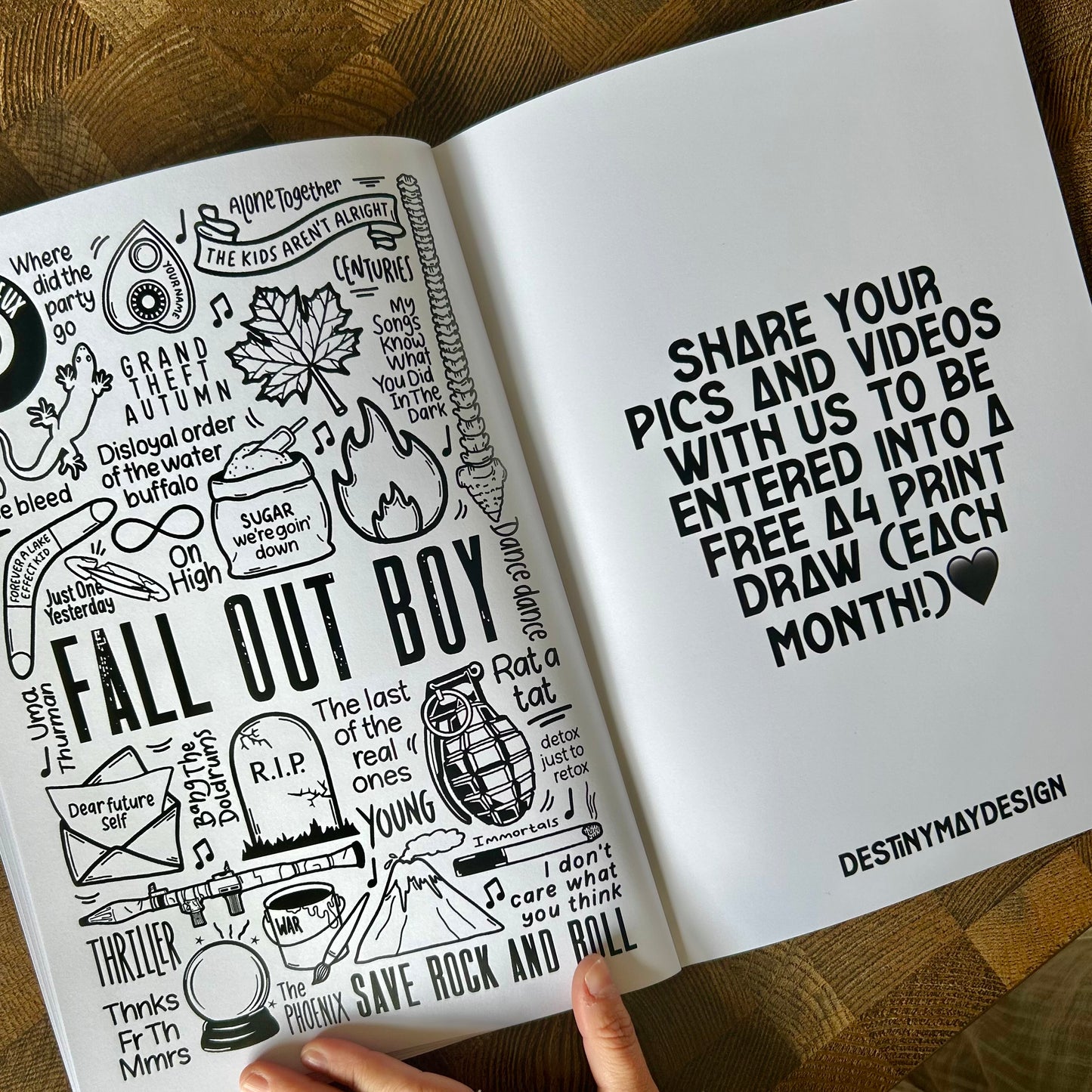 Rock colouring book