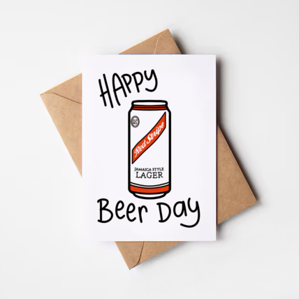 Red Stripe birthday card