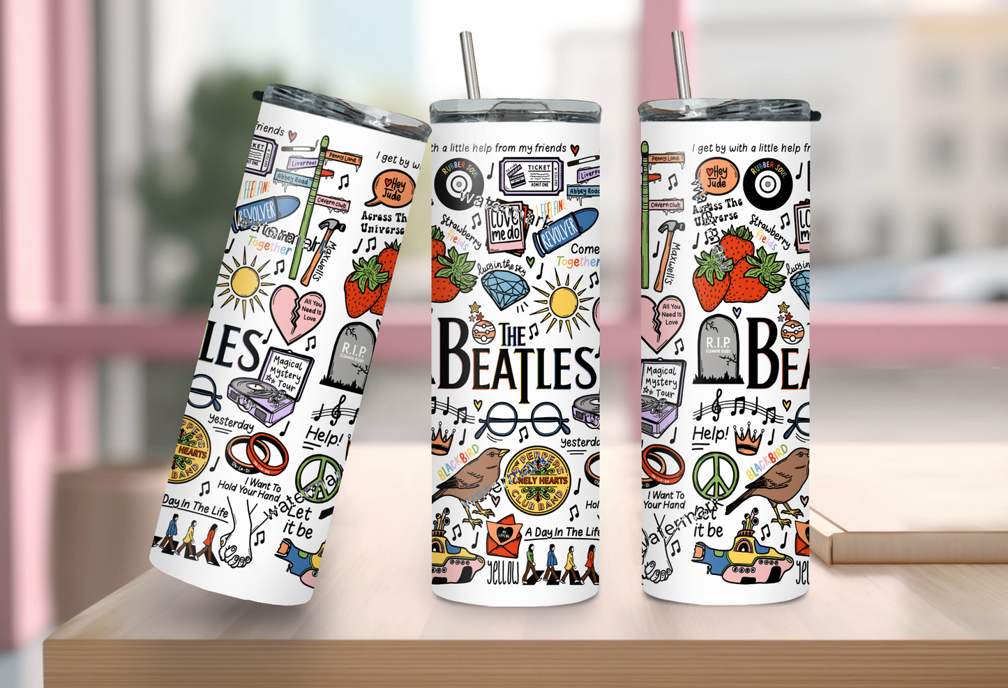 The Beatles tumbler