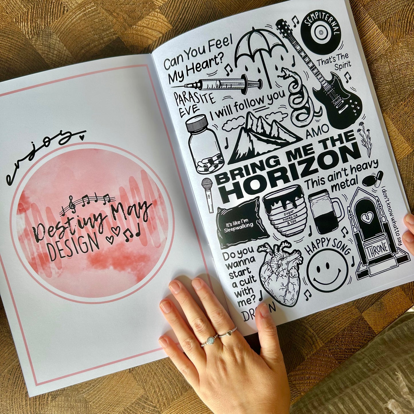 Rock colouring book