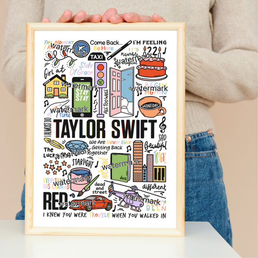 Imprimé rouge de Taylor Swift