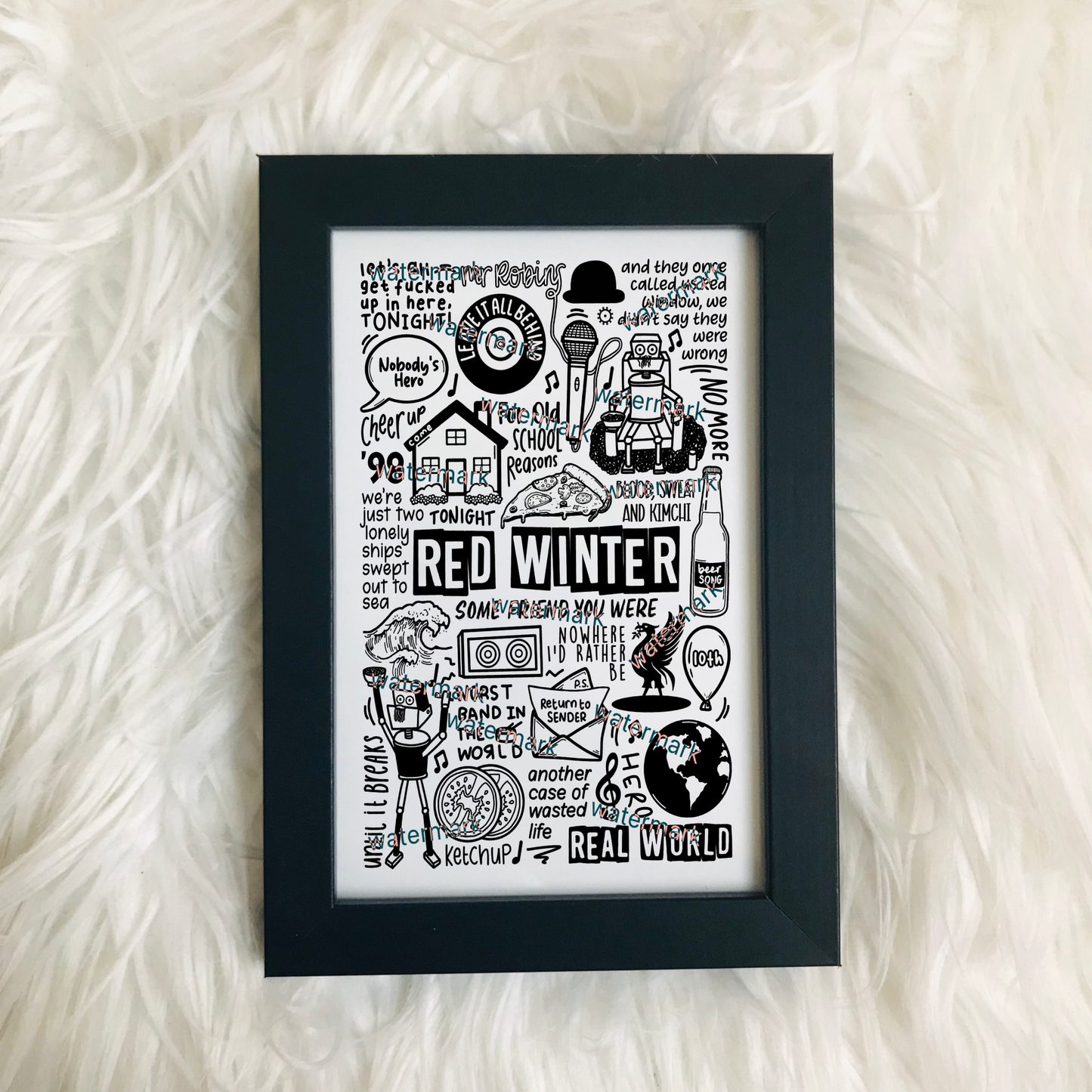 Imprimé hiver rouge