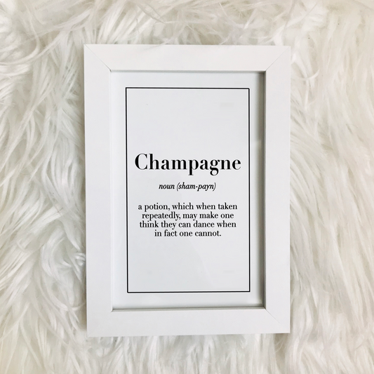 Champagne definition print