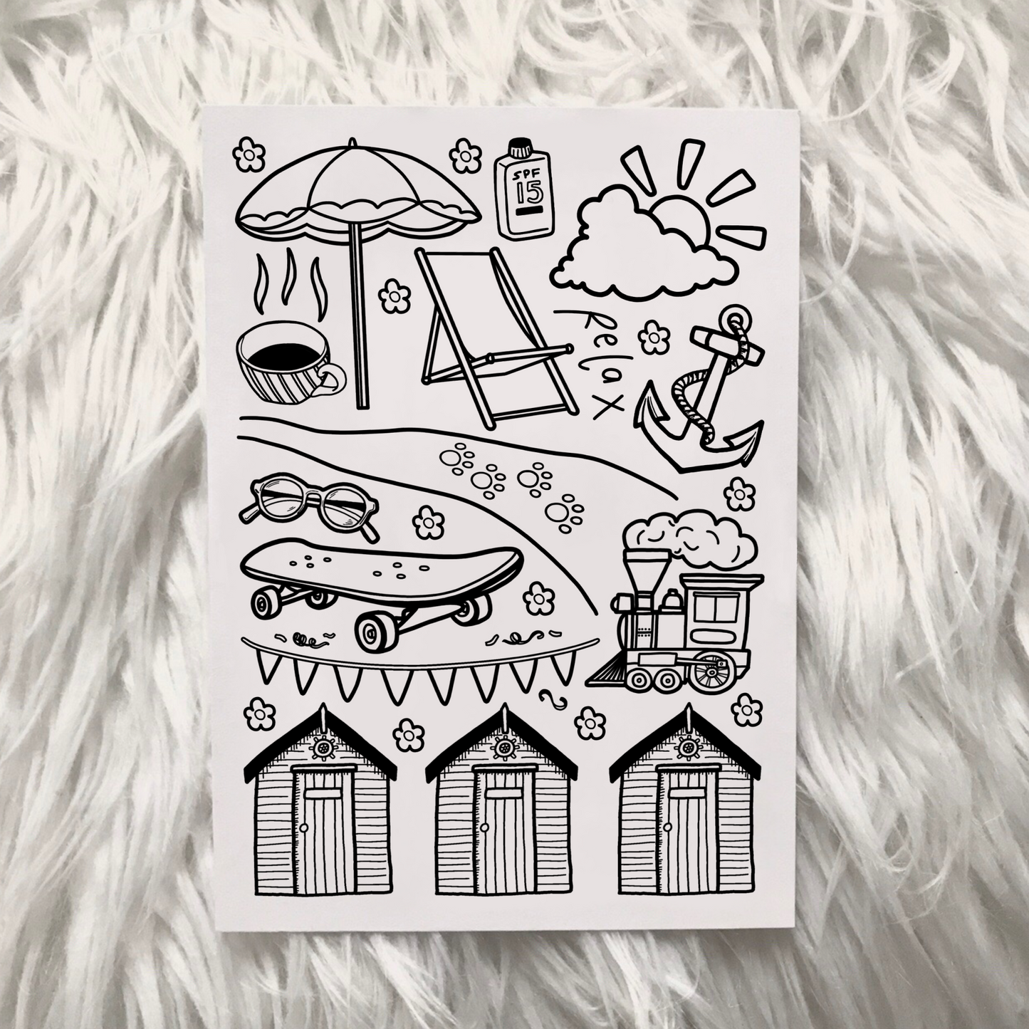 Cleethorpes beach huts print