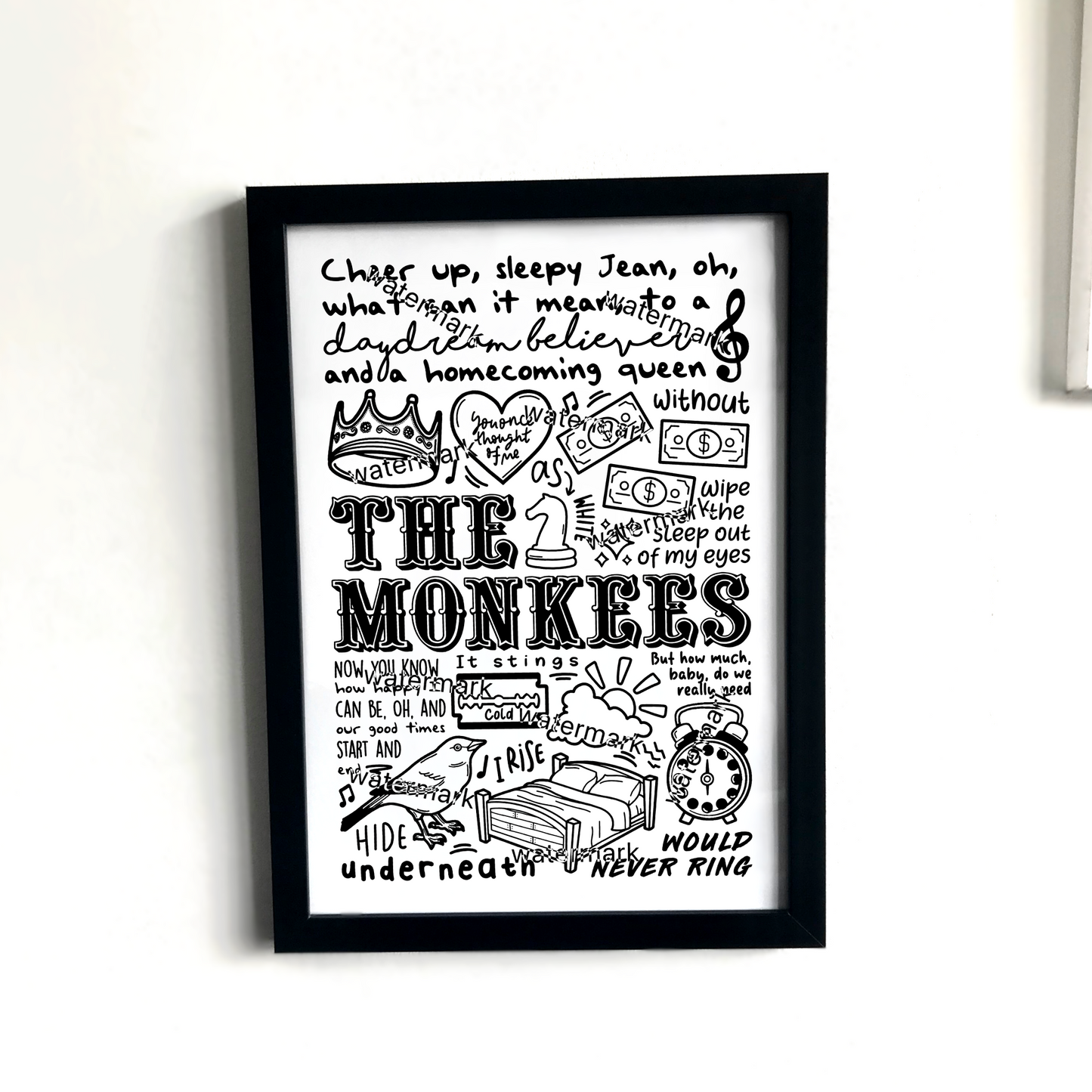 L'imprimé du croyant rêveur des Monkees