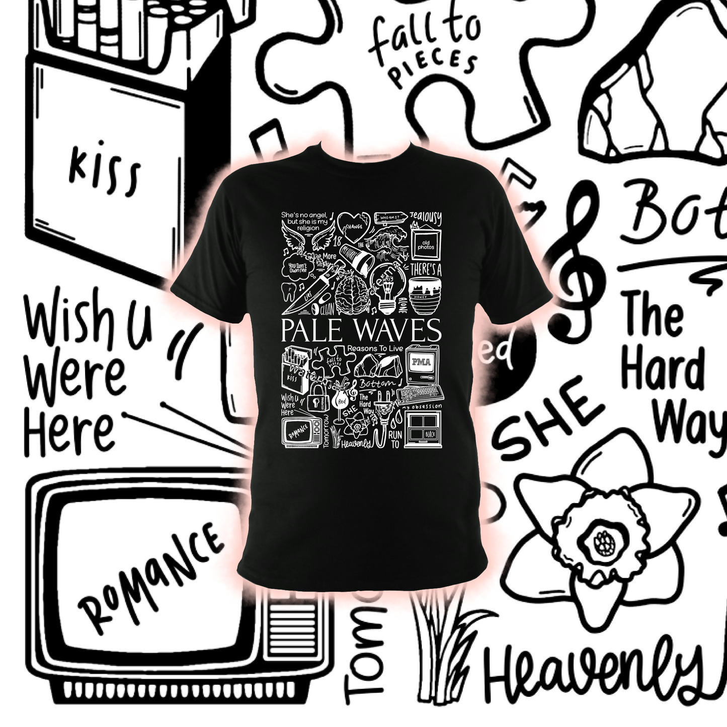 T-shirt vagues pâles