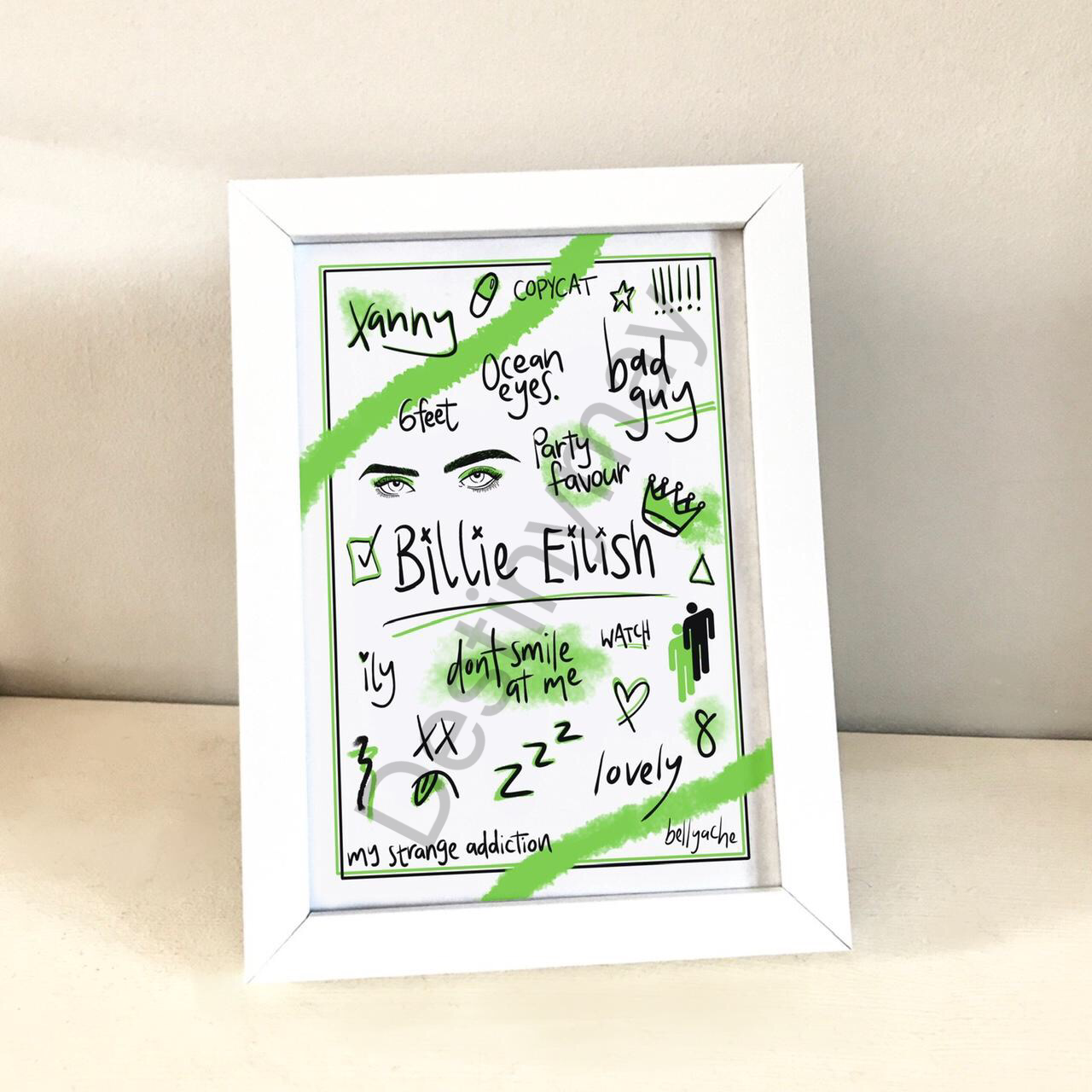 Billie Eilish estampado verde