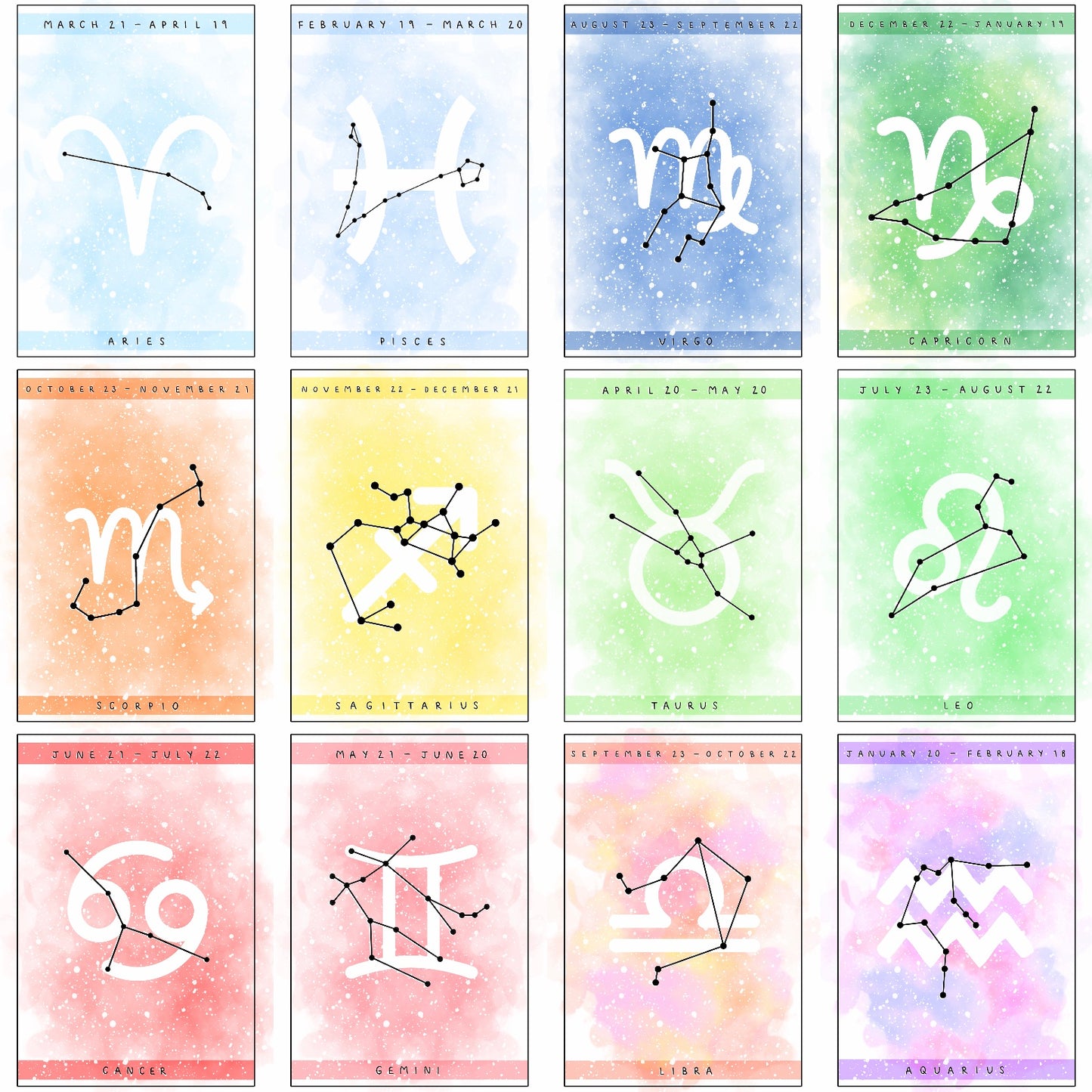 Impression de signe astrologique