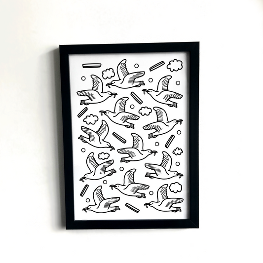 Cleethorpes seagulls print