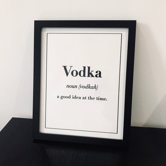 Impresión de definición de vodka