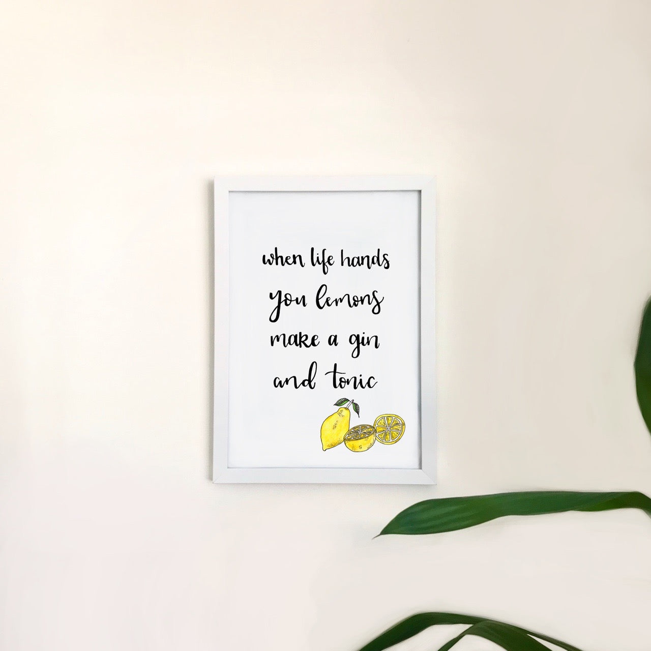 Gin and tonic lemons print