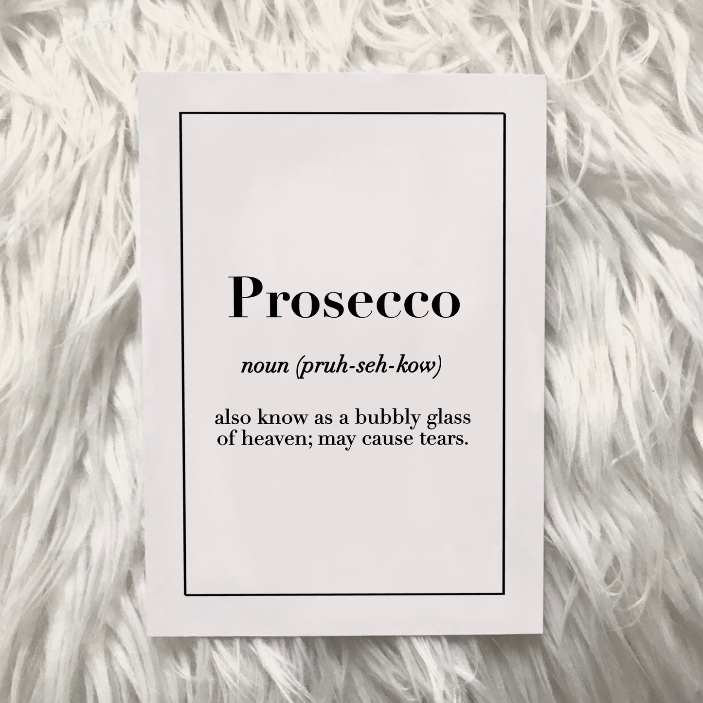 Impresión de definición de Prosecco