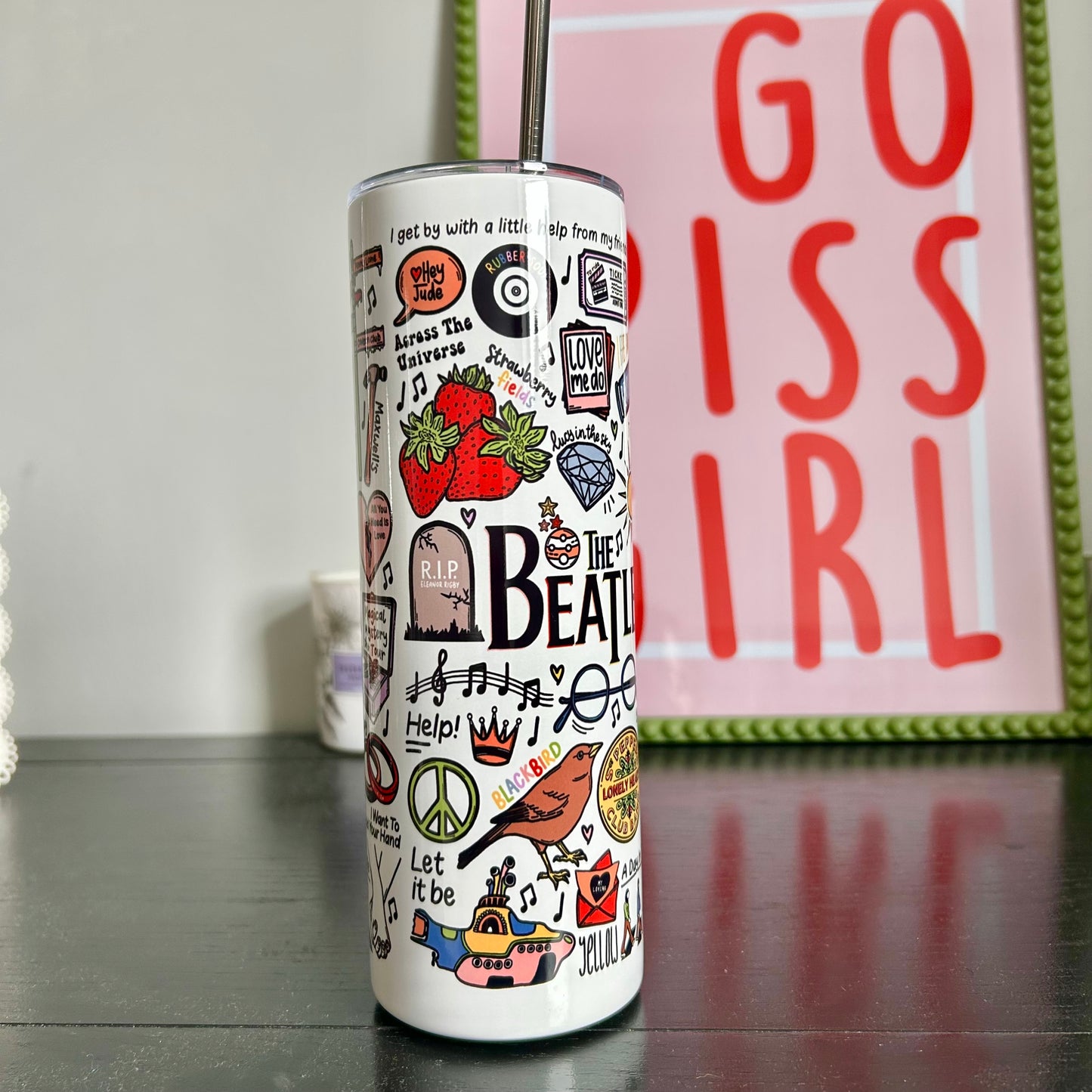 The Beatles tumbler