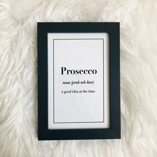 Impresión de definición de Prosecco