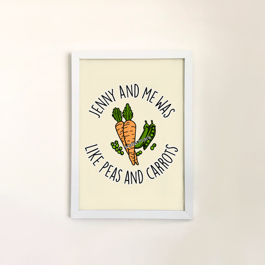 Forrest Gump peas and carrots print