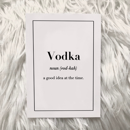 Impresión de definición de vodka