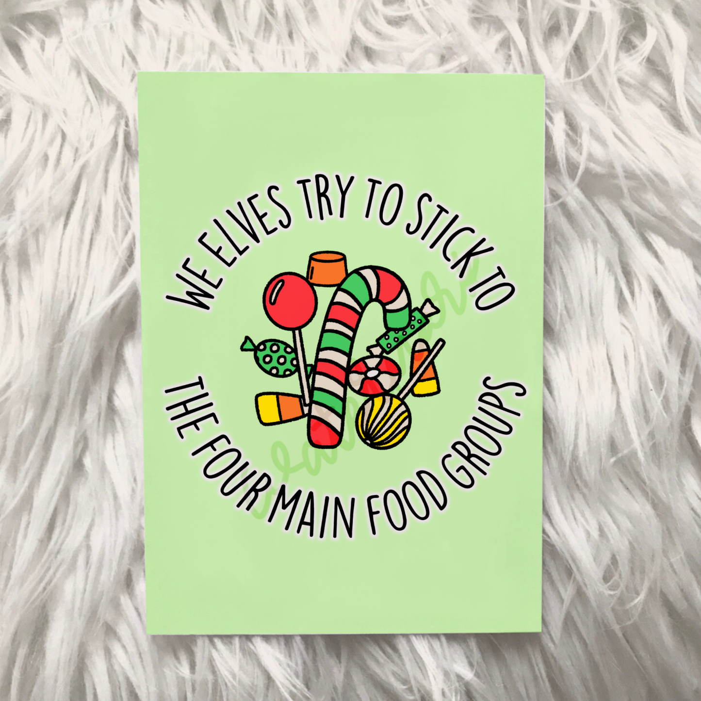 Elf candy cane print