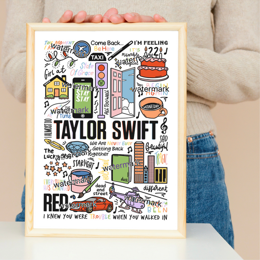 Estampado rojo Taylor Swift 