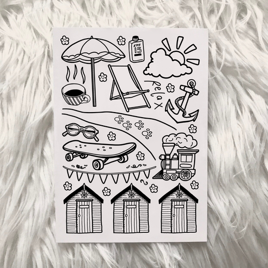 Cleethorpes beach huts print