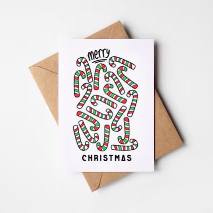 Christmas candy cane card