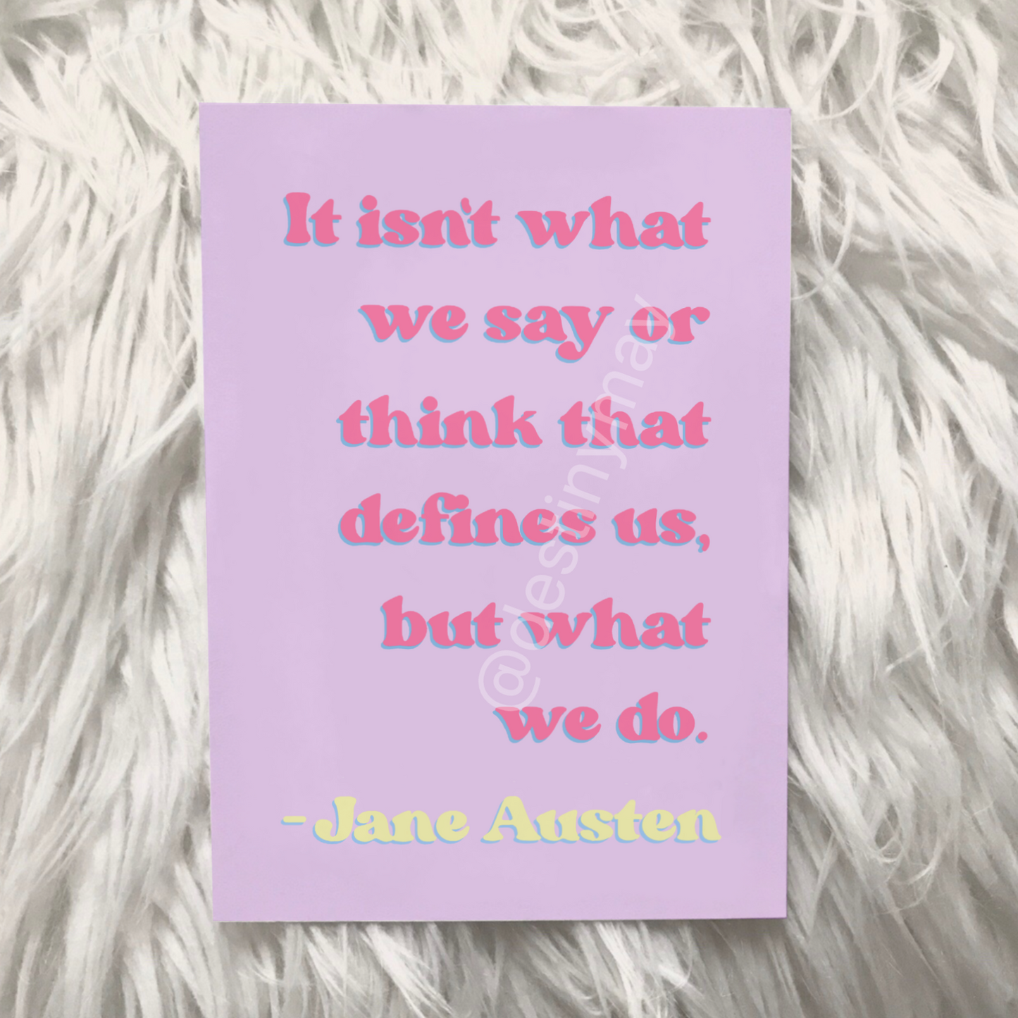 Citation de Jane Austen imprimée