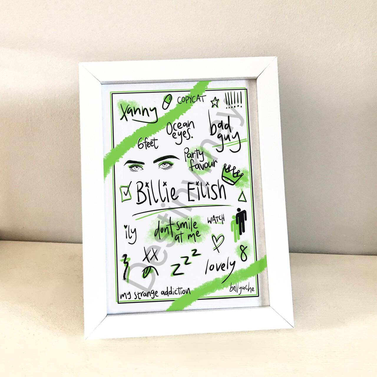 Billie Eilish green print