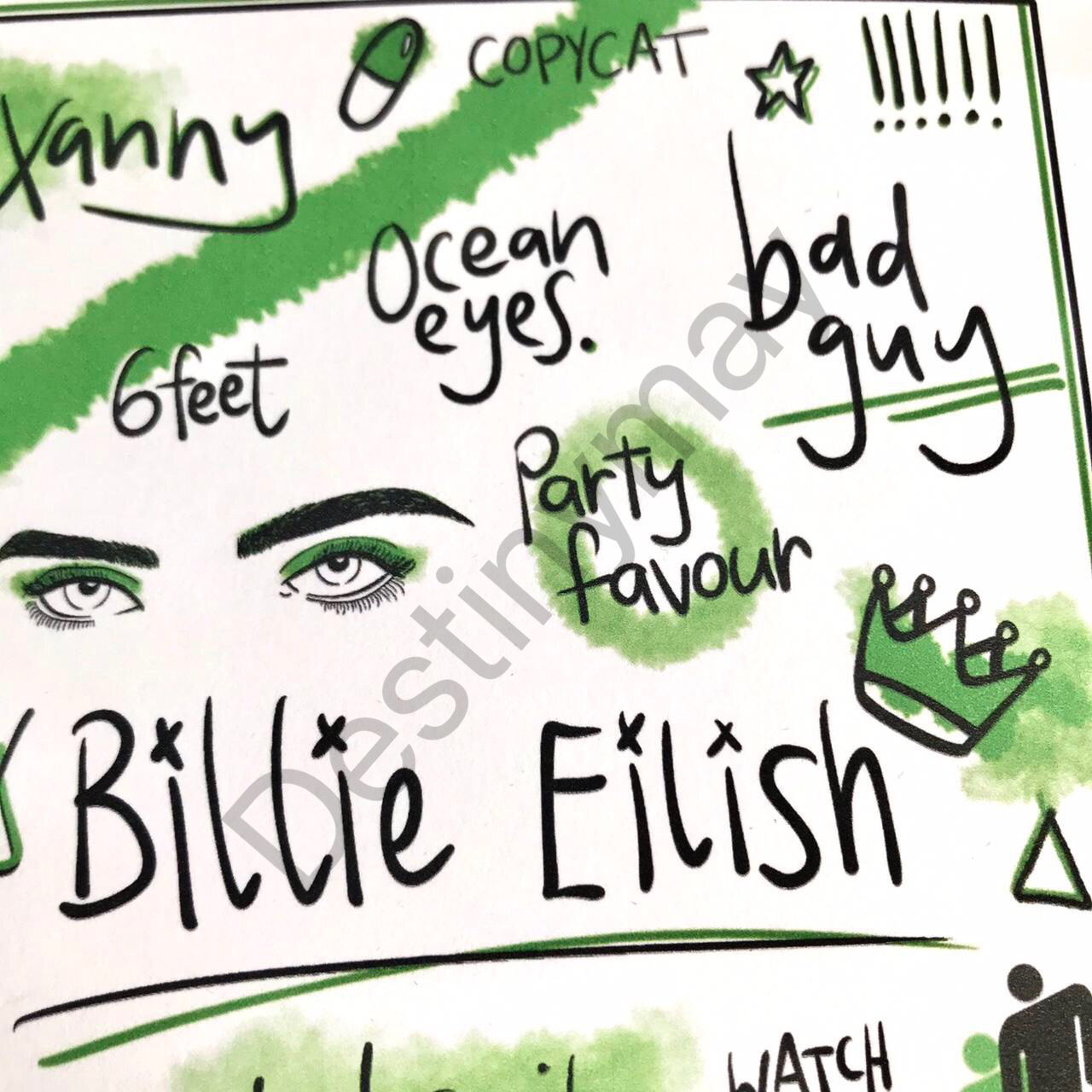 Billie Eilish green print