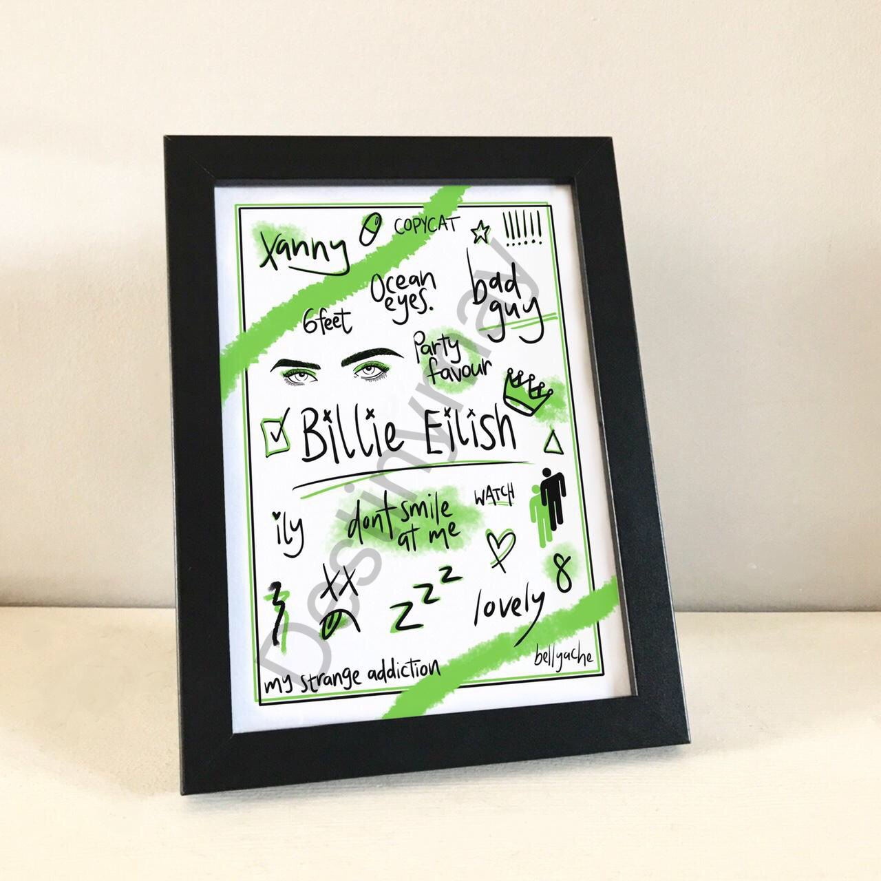 Billie Eilish green print