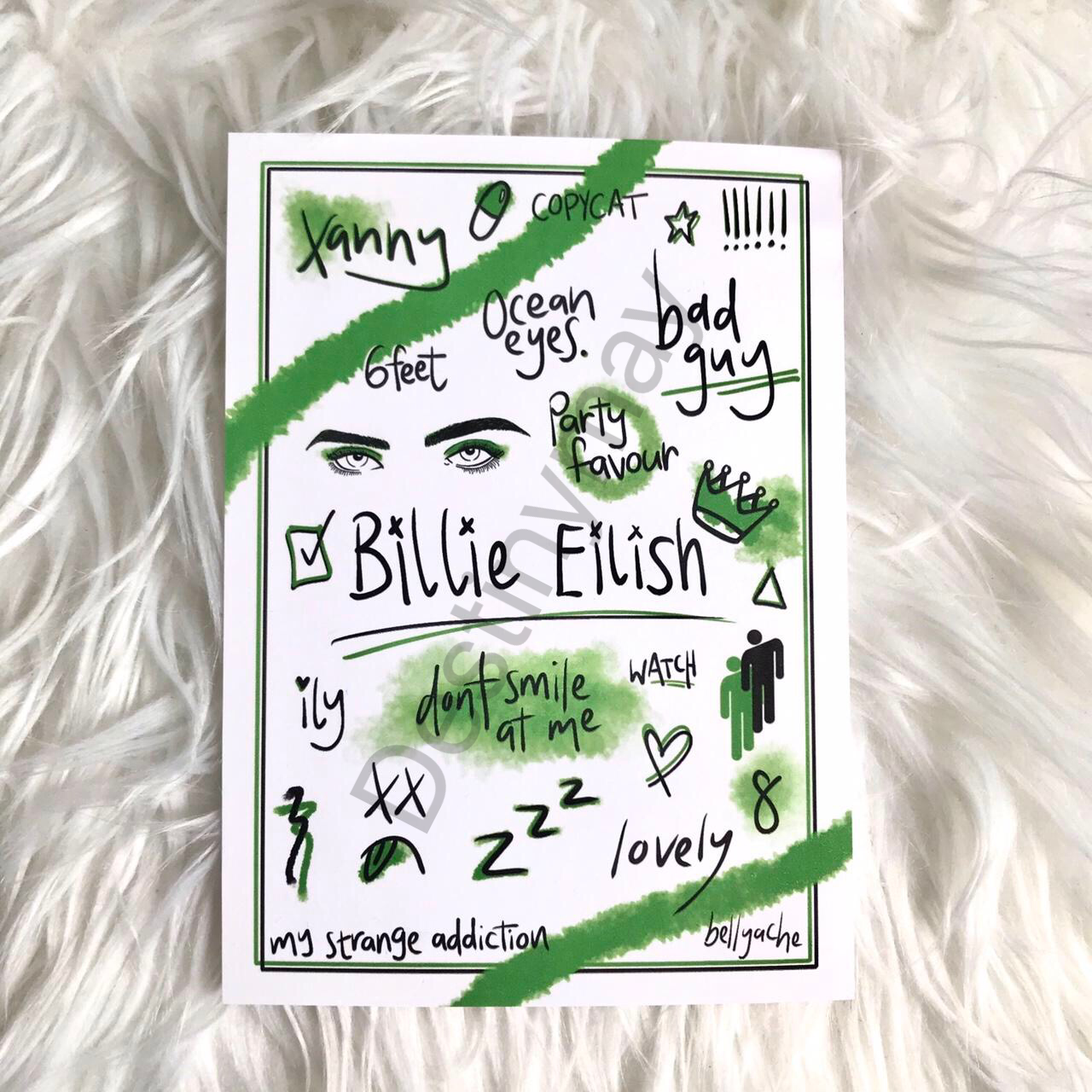 Billie Eilish green print